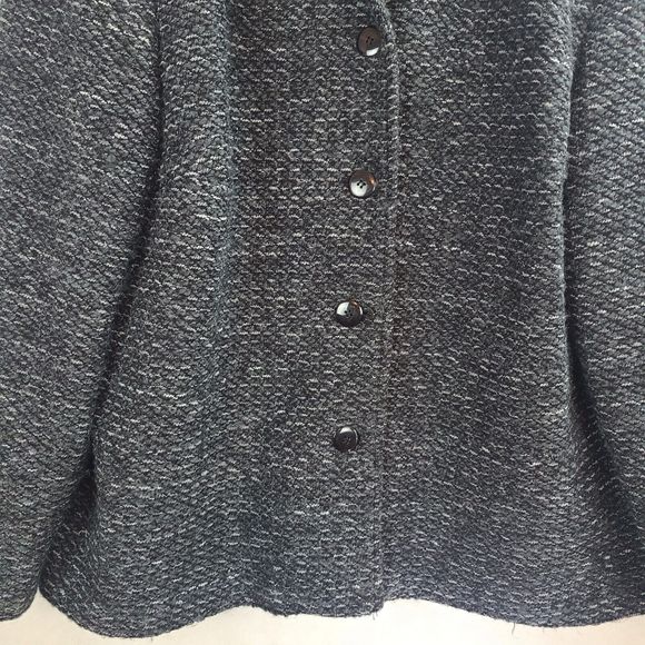 Sag Harbor Women's (20W) Black & Gray Tweed Lined Button Closure Jacket Coat - Picture 3 of 9